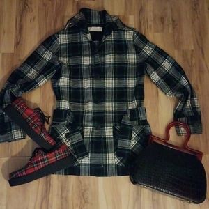 Vintage 70s Jr Pendleton Belted Plaid Jacket